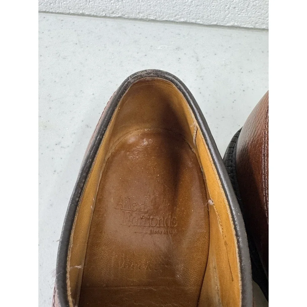 Allen Edmonds Becker Men Size 11‎ B Shoes Brown Leather Cap Toe Low Top Oxford